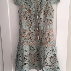 Mint coloured size US 8 laced self portrait dress